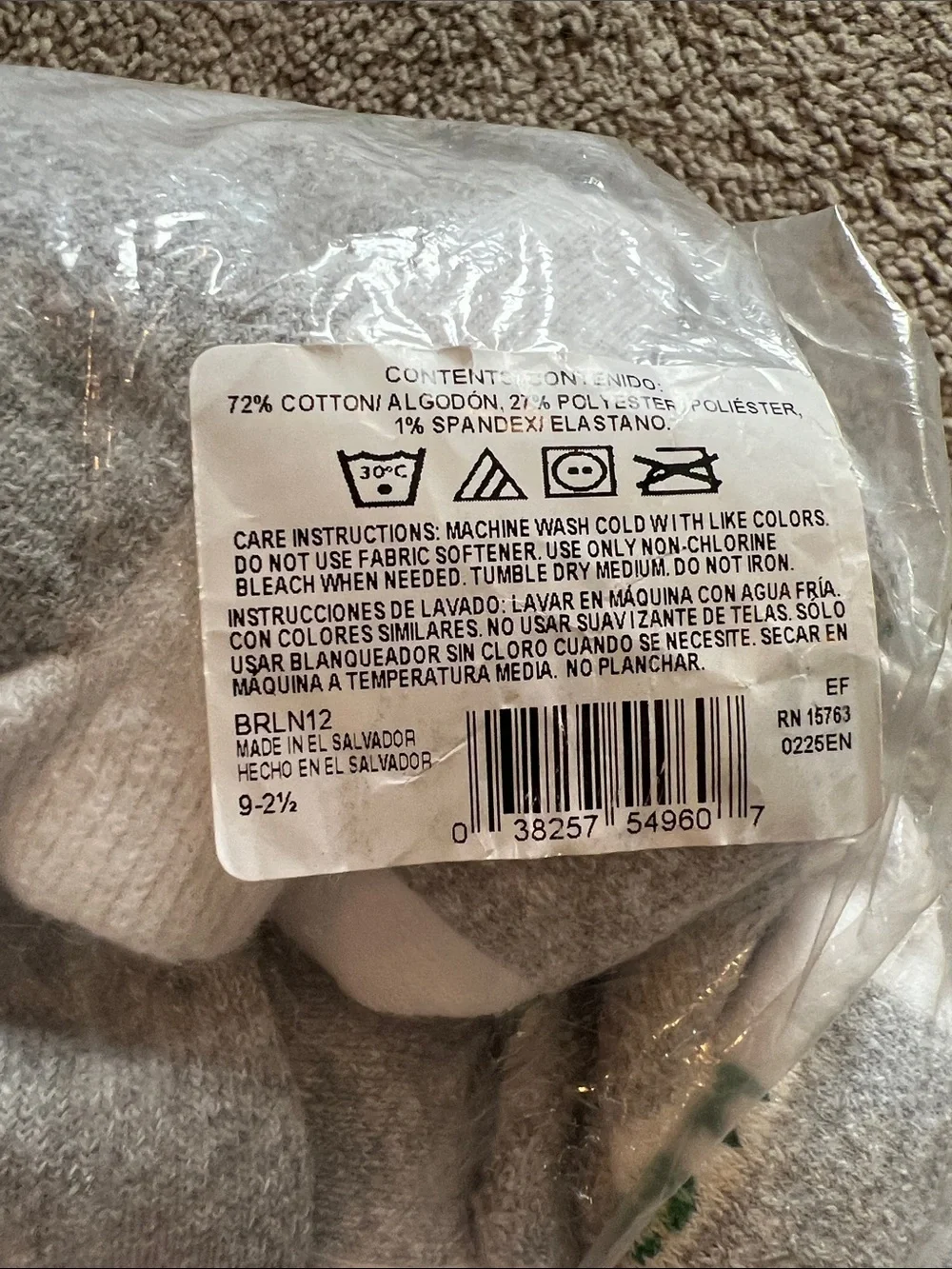 Hanes White and Light Gray Packaged Crew Socks toddler size